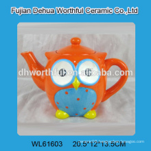 2016 new style colorful owl shaped ceramic teapots